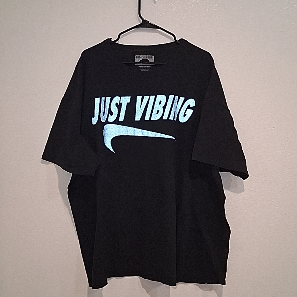 Ring of Fire Black Tee with White Print